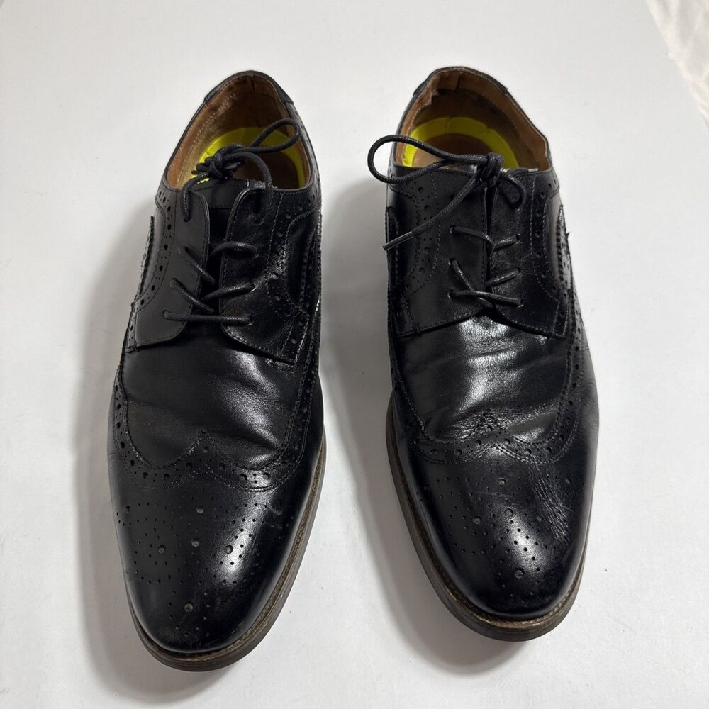 Floresheim Wingtip Shoes Men 13D Black Oxford Lace Up Rubber Sole Leather
